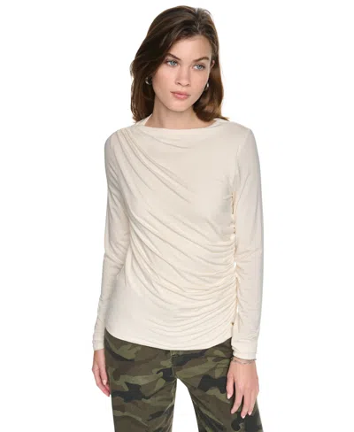 Dkny Jeans Women's Long-sleeve Crewneck Top In Eggnog
