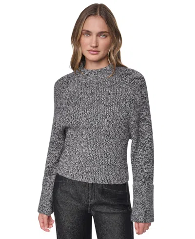 Dkny Jeans Women's Long-sleeve Mock-neck Raglan Sweater In Gray