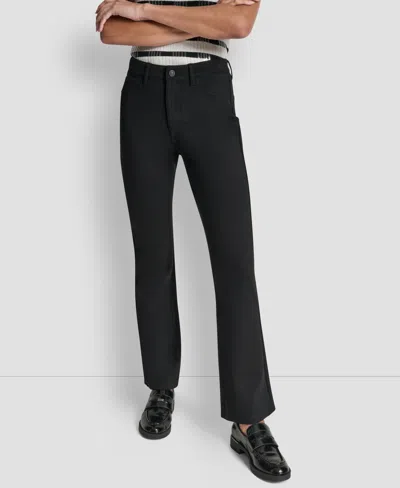 Dkny Jeans Women's Mid-rise 5 Pocket Slim Boot Cut Pants In Black