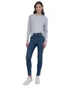 Dkny Jeans Women's Mid Rise Skinny Jeans In F3j - Dekalb Wash(dark Wash)