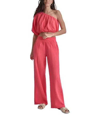 Dkny Jeans Women's One-shoulder Cropped Top In Beach Coral