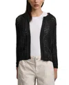 Dkny Jeans Women's Open-stitch Drop-shoulder Cardigan Sweater In Black