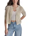 Dkny Jeans Women's Open-stitch Drop-shoulder Cardigan Sweater In Light City Khaki