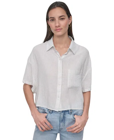 Dkny Jeans Women's Oversized Cropped Shirt