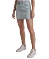 Dkny Jeans Women's Printed High-rise Denim Miniskirt In Signature Logo