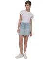 Dkny Jeans Women's Rhinestone-front Denim Mini Skirt In H8s - Heat Wave