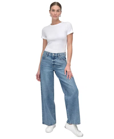 Dkny Jeans Women's Rhinestone High-rise Wide-leg Jeans In Jee - Cedar Street