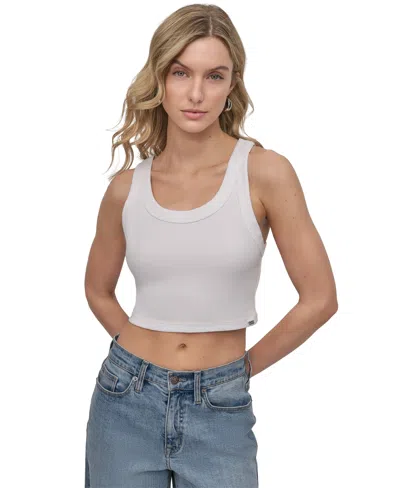 Dkny Jeans Women's Ribbed Cropped Tank Top In White