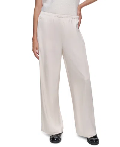 Dkny Jeans Women's Satin High-waist Wide-leg Pants In Neutral