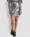 Dkny Jeans Women's Sequins Pull-on Mini Skirt In Metallic