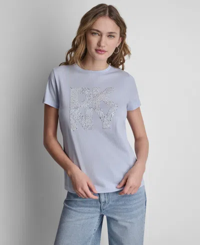 Dkny Jeans Women's Short-sleeve Crewneck T-shirt In Gray
