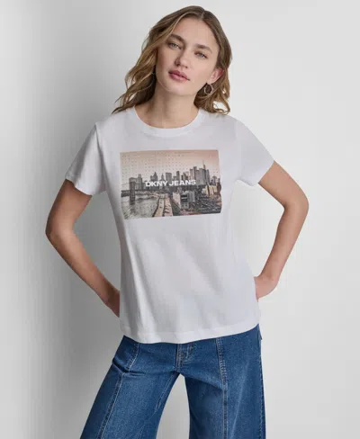 Dkny Jeans Women's Short-sleeve T-shirt In Multi