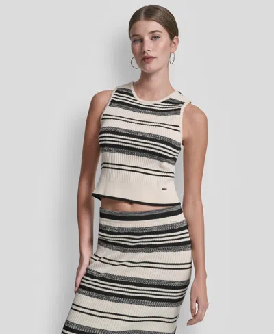 Dkny Jeans Women's Sleeveless Crewneck Rib Sweater In Multi