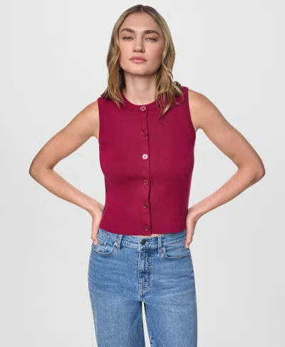Dkny Jeans Women's Sleeveless Crewneck Sweater In Burgundy