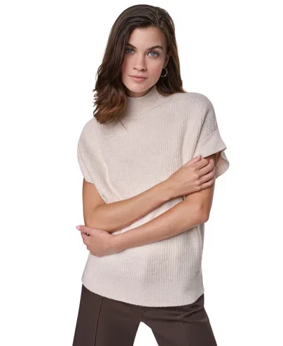 Dkny Jeans Women's Sleeveless Mock Neck Extended-shoulder Sweater In Neutral