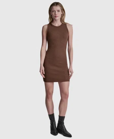 Dkny Jeans Women's Sleeveless Studded Mini Tank Dress In Brown