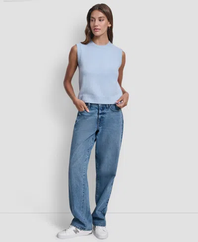 Dkny Jeans Women's Sleeveless Vest Sweater In Blue