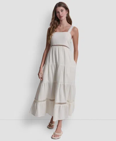 Dkny Jeans Women's Square Neck Sleeveless Maxi Dress In Neutral