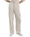 Dkny Jeans Women's Stretch Satin Cargo Wide-leg Pants In D5k - Lt City Khaki