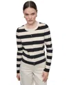 Dkny Jeans Women's Striped Cropped Cardigan Sweater In Multi