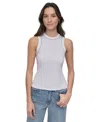 Dkny Jeans Women's Studded Crewneck Tank In Wht - White