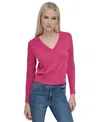 DKNY JEANS WOMEN'S STUDDED V-NECK SWEATER
