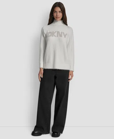 Dkny Jeans Women's Tinsel Logo Detail Sweater In Multi