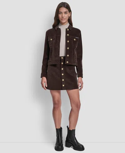 Dkny Jeans Women's Trucker Jacket In Brown