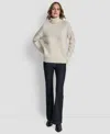 Dkny Jeans Women's Turtle Neck Bobble Stitch Long Sleeves Sweater In Gray