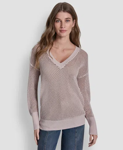 Dkny Jeans Women's V-neck Sweater In Multi