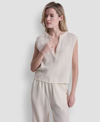 Dkny Jeans Women's V-neck Sleeveless Top In Neutral