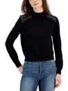 DKNY JEANS WOMENS FAUX TRIM CREWNECK PULLOVER SWEATER