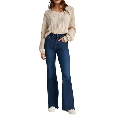 Dkny Jeans Womens High Rise Light Wash Flared Pants