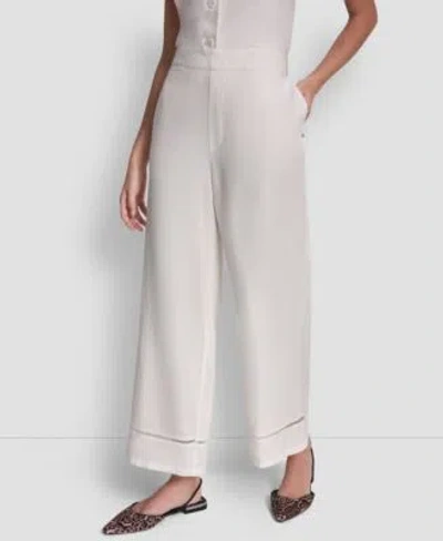 Dkny Jeans Womens High Rise Pull On Wide Leg Pants In Neutral