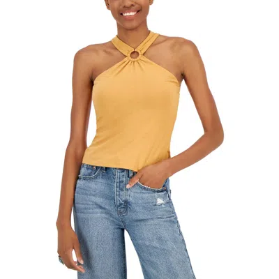 Dkny Jeans Womens O-ring Sleeveless Halter Top In Multi