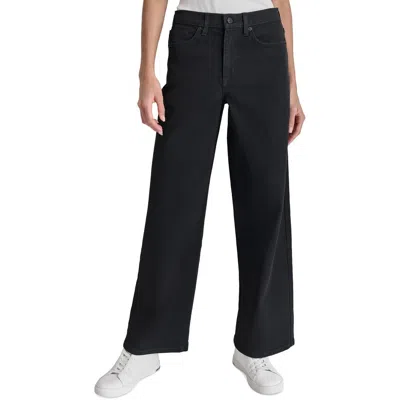 Dkny Jeans Womens Pocket Denim Flared Jeans In Tunnel