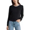 Dkny Jeans Womens Rhinestone Knit Crewneck Sweater In Black