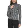 Dkny Jeans Womens Ribbed Cotton Turtleneck Sweater In Multi