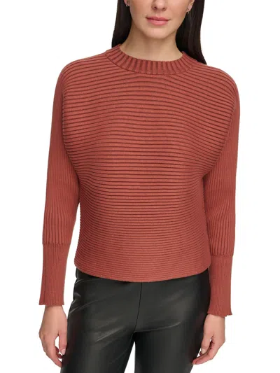 Dkny Jeans Womens Ribbed Dolman Sleeves Pullover Sweater In Multi