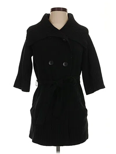 Pre-owned Dkny Jeans Wool Cardigan Sweater In Black