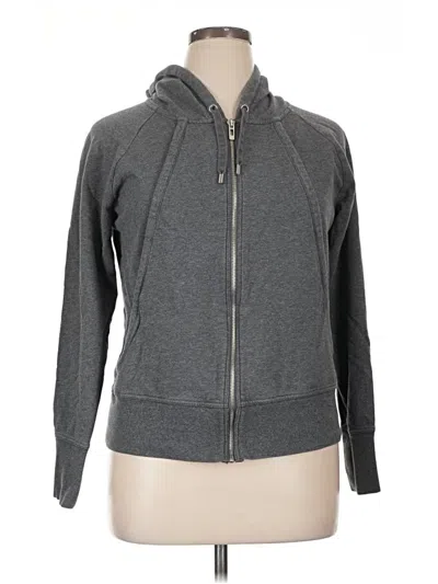 Pre-owned Dkny Jeans Zip Up Hoodie In Gray