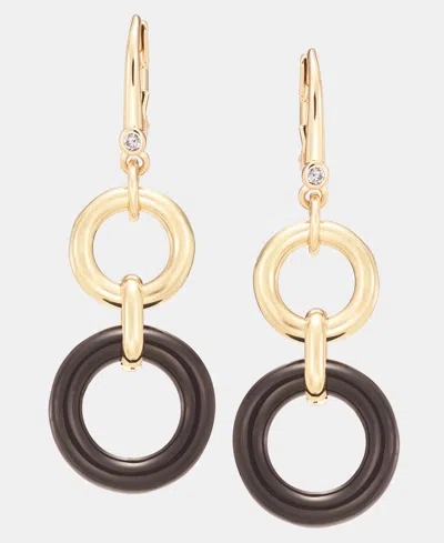 Dkny Jet Ring Open Double Drop Earrings In Orange