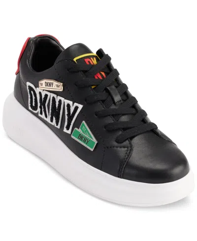 Dkny Jewel City Signs Lace-up Low-top Sneakers In Black