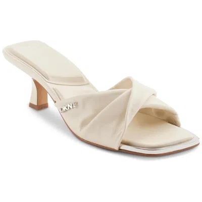 Dkny Jolaine Twist Womens Padded Insole Leather Heels In Beige