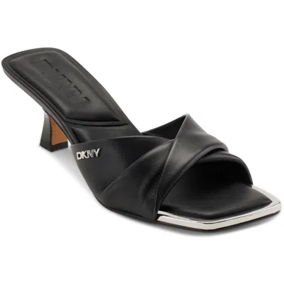 Dkny Jolaine Twist Womens Padded Insole Leather Heels In Black
