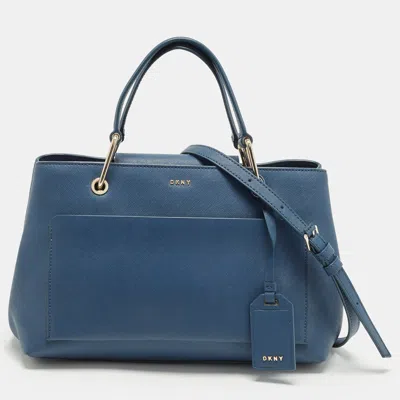 Pre-owned Dkny Julius Blue Leather Tote