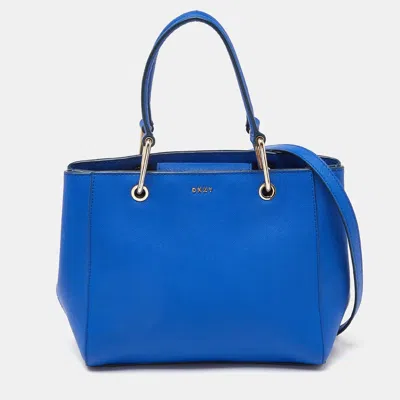 Dkny Julius Md Blue Leather Totes Bag