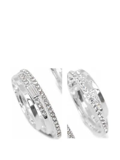 Dkny Juna Crystal-embellished Layered Hoop Earrings In Metallic