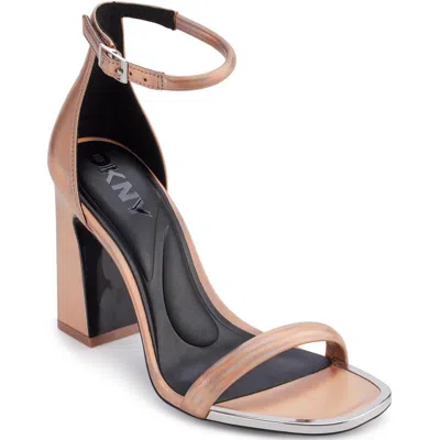 Dkny K4497313 Womens Logo Manmade Ankle Strap In Rose Gold
