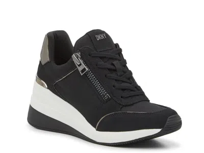 Dkny Kaden Wedge Sneaker In Black